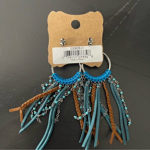 Justin Boots Turquoise and Brown Bohemian Earrings - Picture 6 of 6